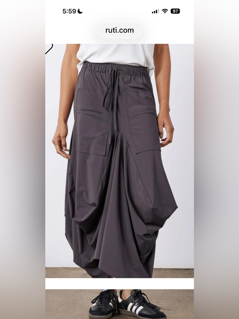 Ruti The Go To Skirt Dark Gray Graphite Maxi Skirt sz M - Picture 5 of 5